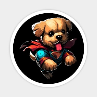 Superhero retro puppy dog Magnet